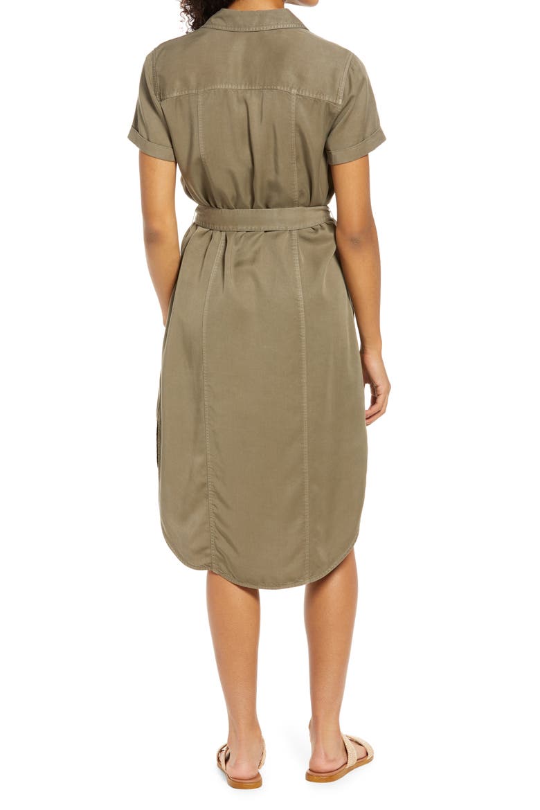 Utility Short Sleeve Shirtdress, Alternate, color, GREEN SORREL
