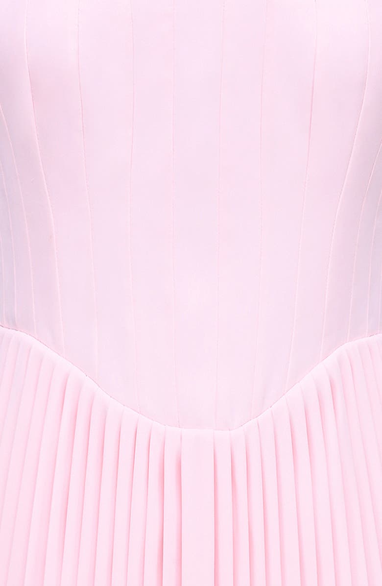 HOUSE OF CB Marci Corset Pleated Strapless Midi Dress, Alternate, color, Pinkesque