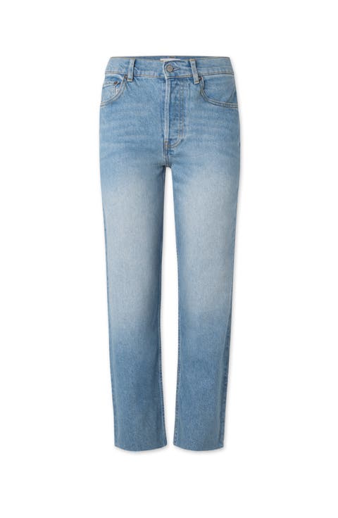 The Tommy Stretch Straight Leg Cropped Raw Hem