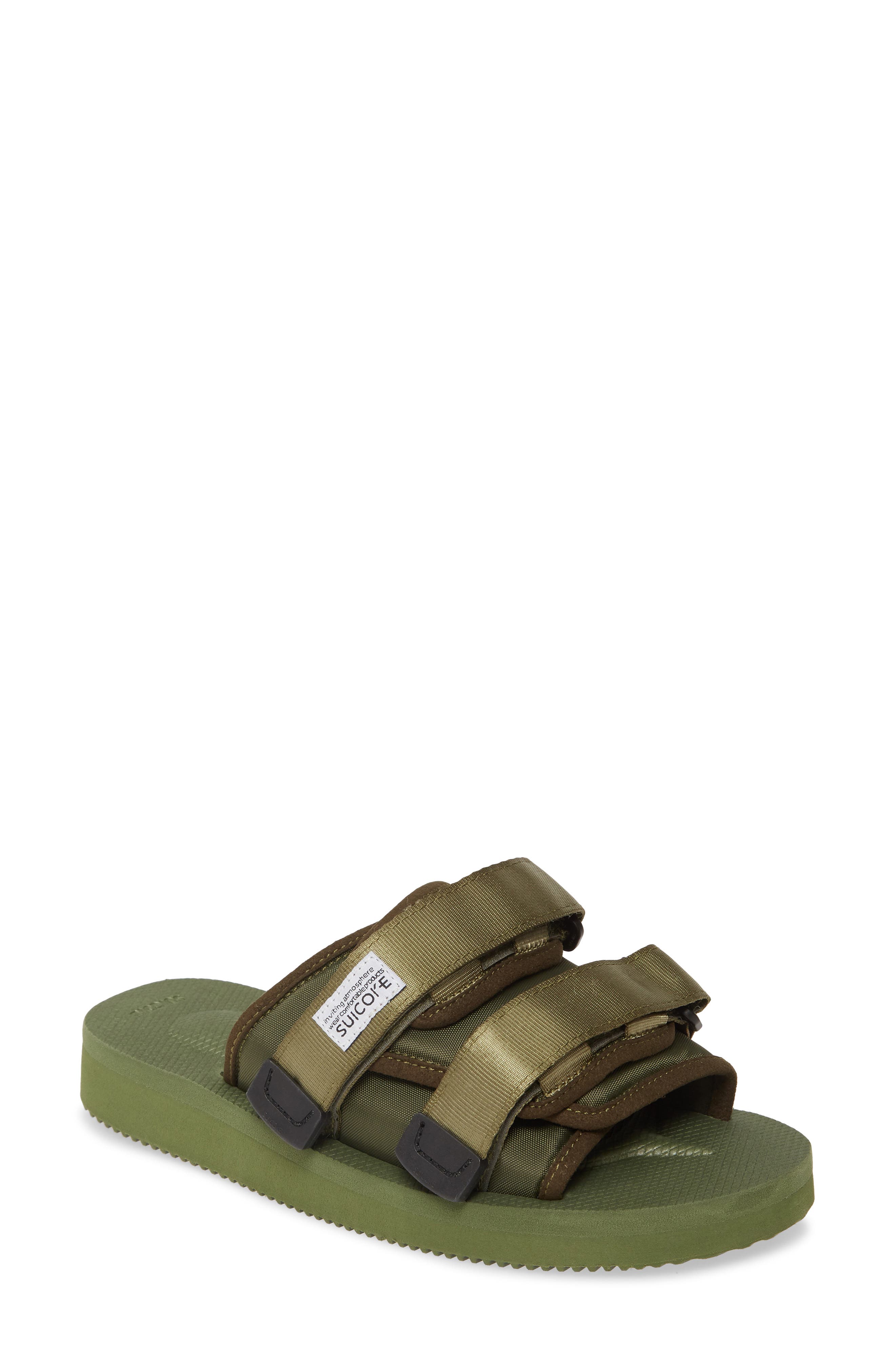 Moto Cab Slide Sandal, Main, color, OLIVE