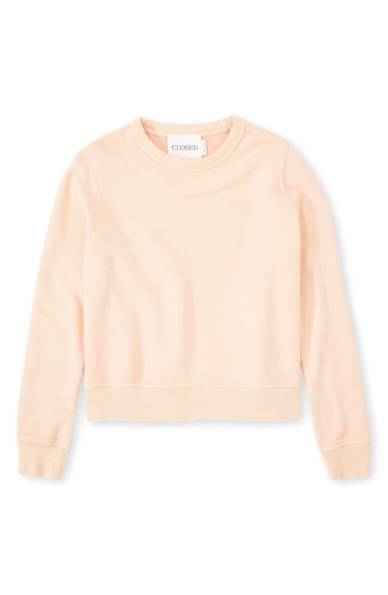 Closed Crewneck Organic Cotton Sweatshirt, Alternate, color, Albicocca