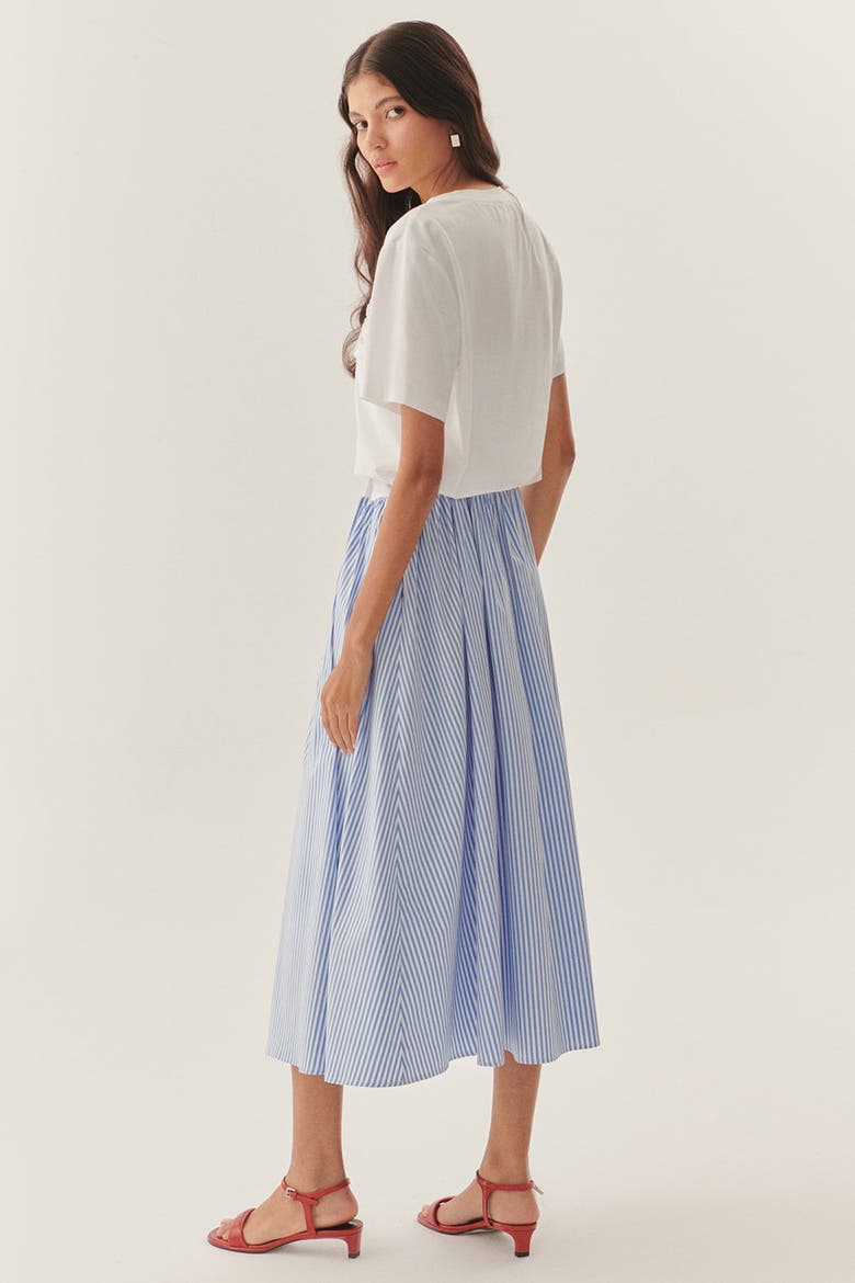 Kaylee Crew Neck Knit Midi Dress, Alternate, color, BLUE-WHITE