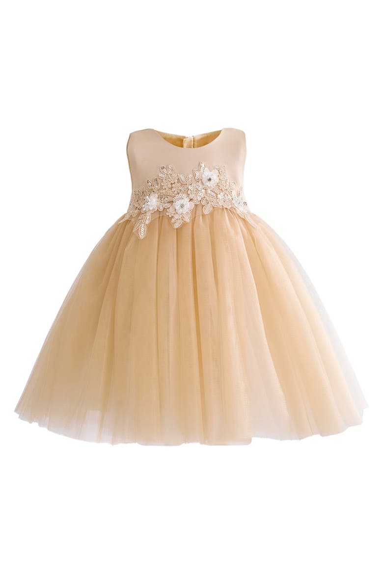 Ribbon Bloom Gown, Main, color, Champagne