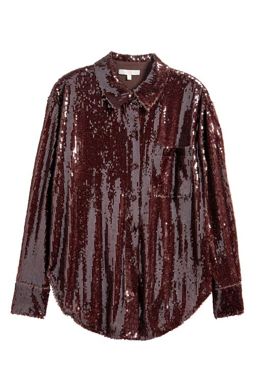 WAYF WAYF FIND YOUR LIGHT SEQUIN BUTTON-UP SHIRT 