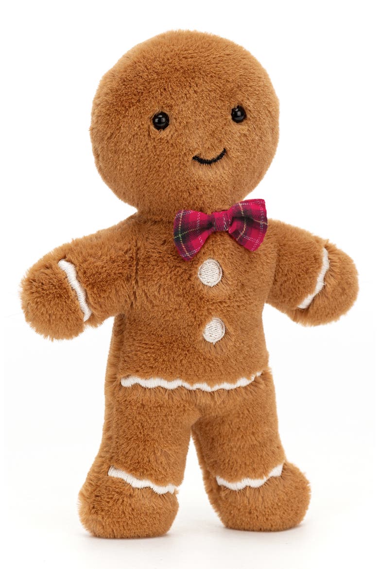 Jolly Gingerbread Fred Original 7.9-Inch Plushie, Main, color, BROWN
