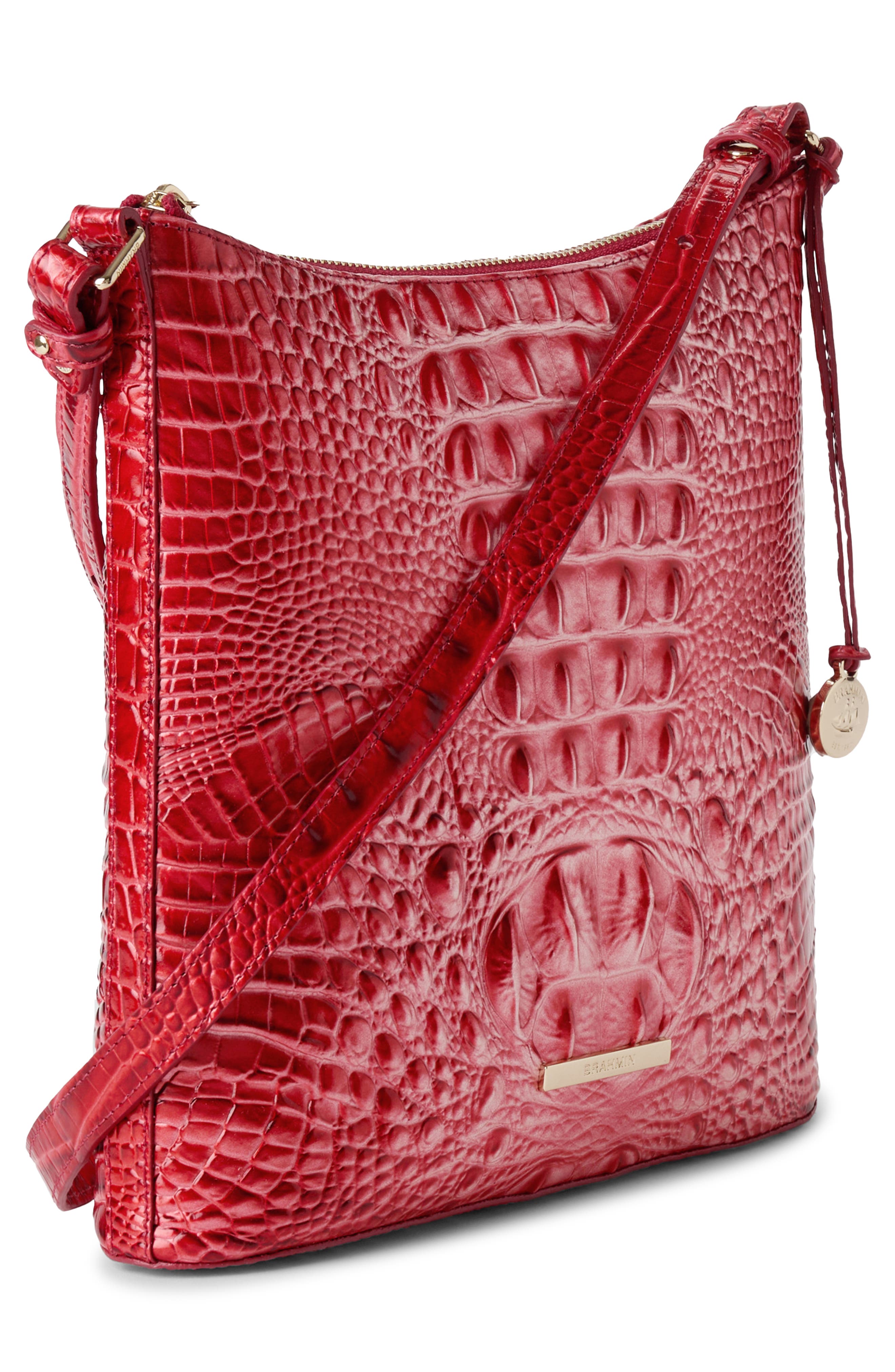 Brahmin Katie Croc Embossed Leather Crossbody Bag, Alternate, color, 