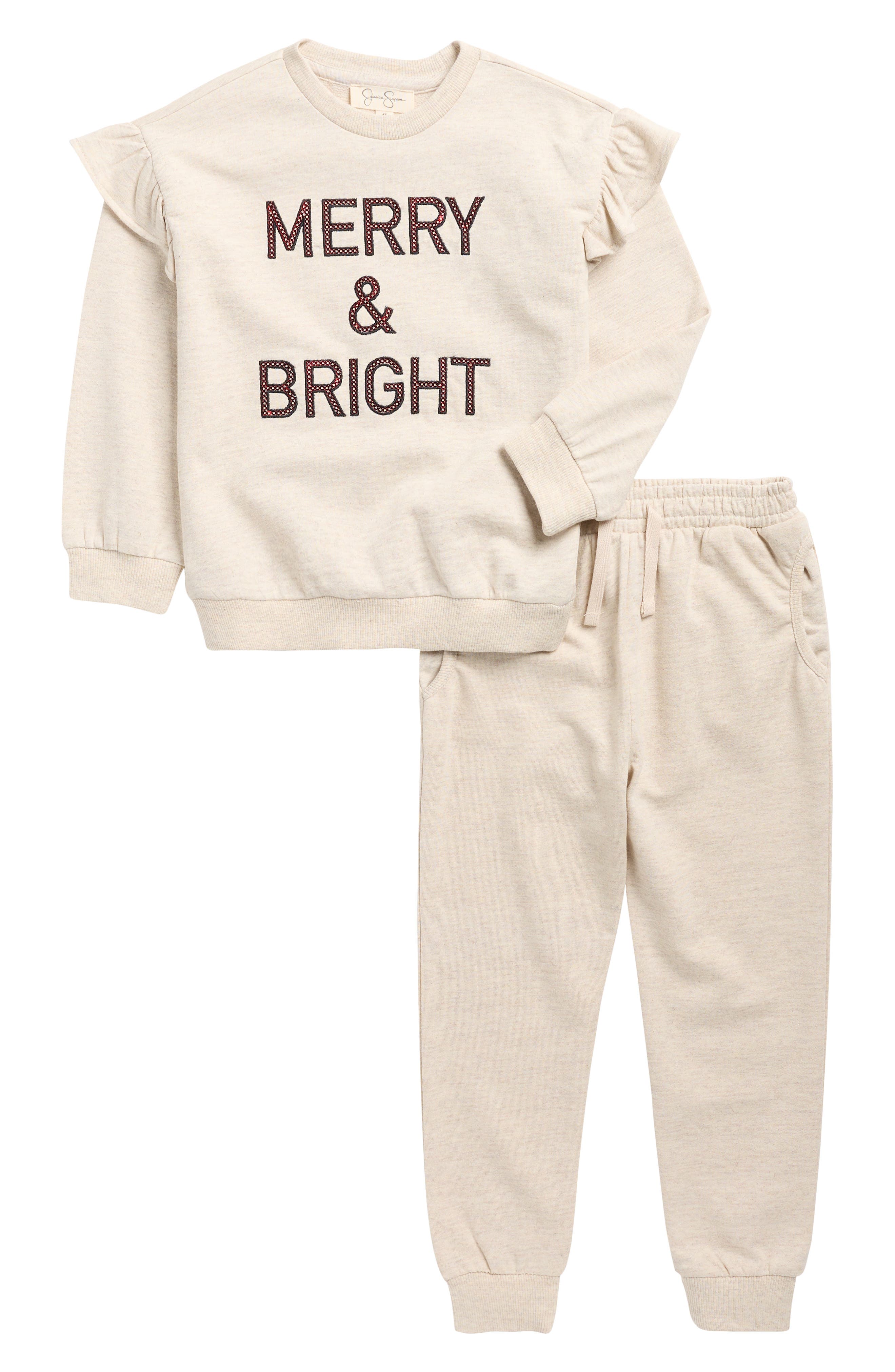 Jessica Simpson Kids' French Terry Merry Top & Joggers Set