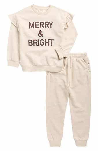 Jessica Simpson Kids' Holly Jolly French Terry Pullover & Joggers Set
