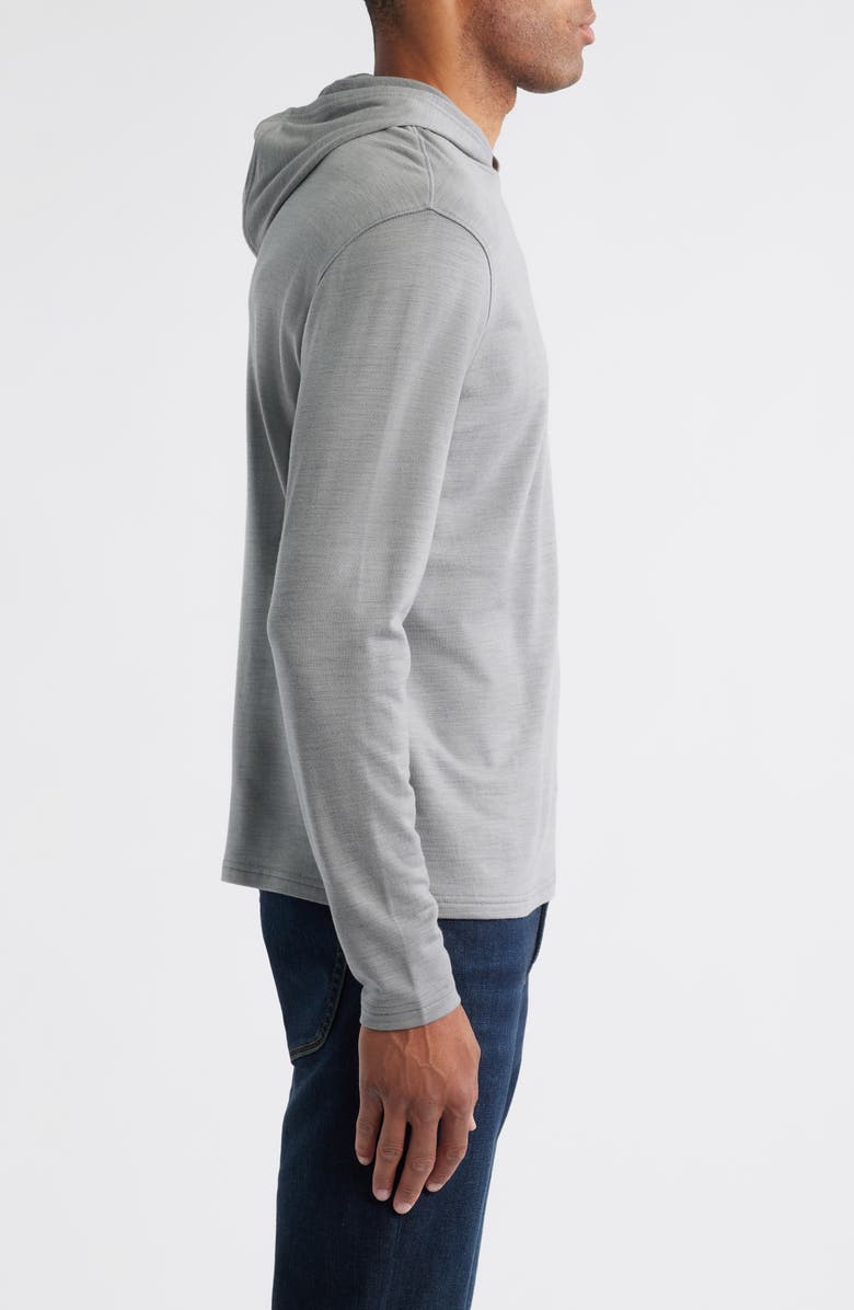 Peter Millar Crown Crafted Excursionist Flex Merino Wool Blend Hoodie, Alternate, color, Oslo Grey