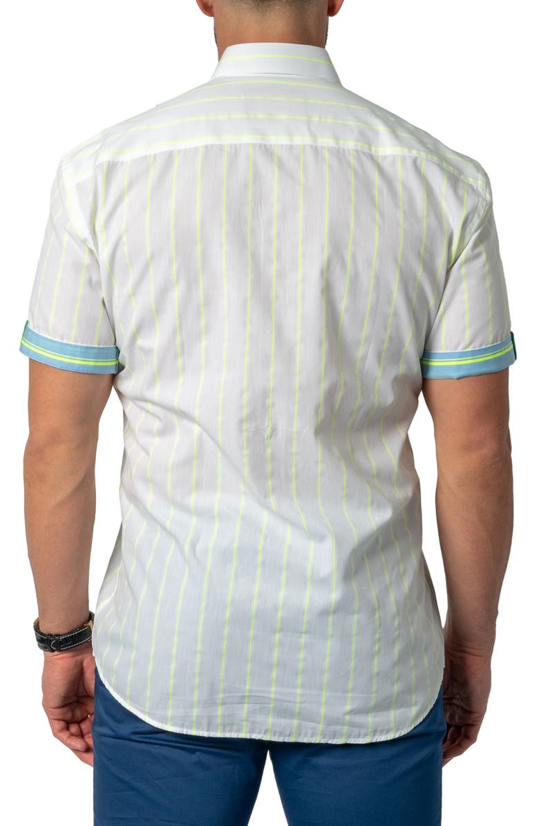 Maceoo Galileo Fluo Short Sleeve Cotton Button-Up Shirt, Alternate, color,