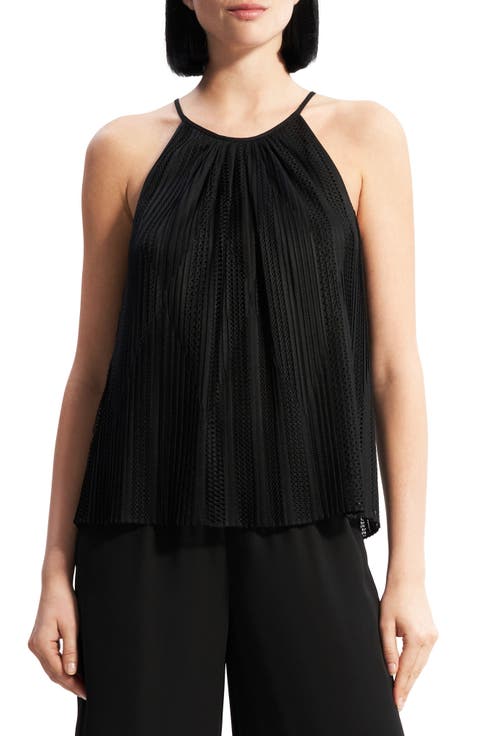 Lace Pleated Halter Top