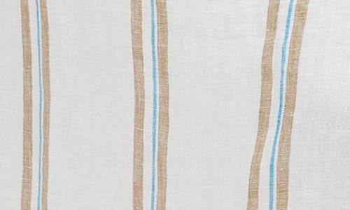Madewell Stripe Linen Column Skirt In Olive Surplus