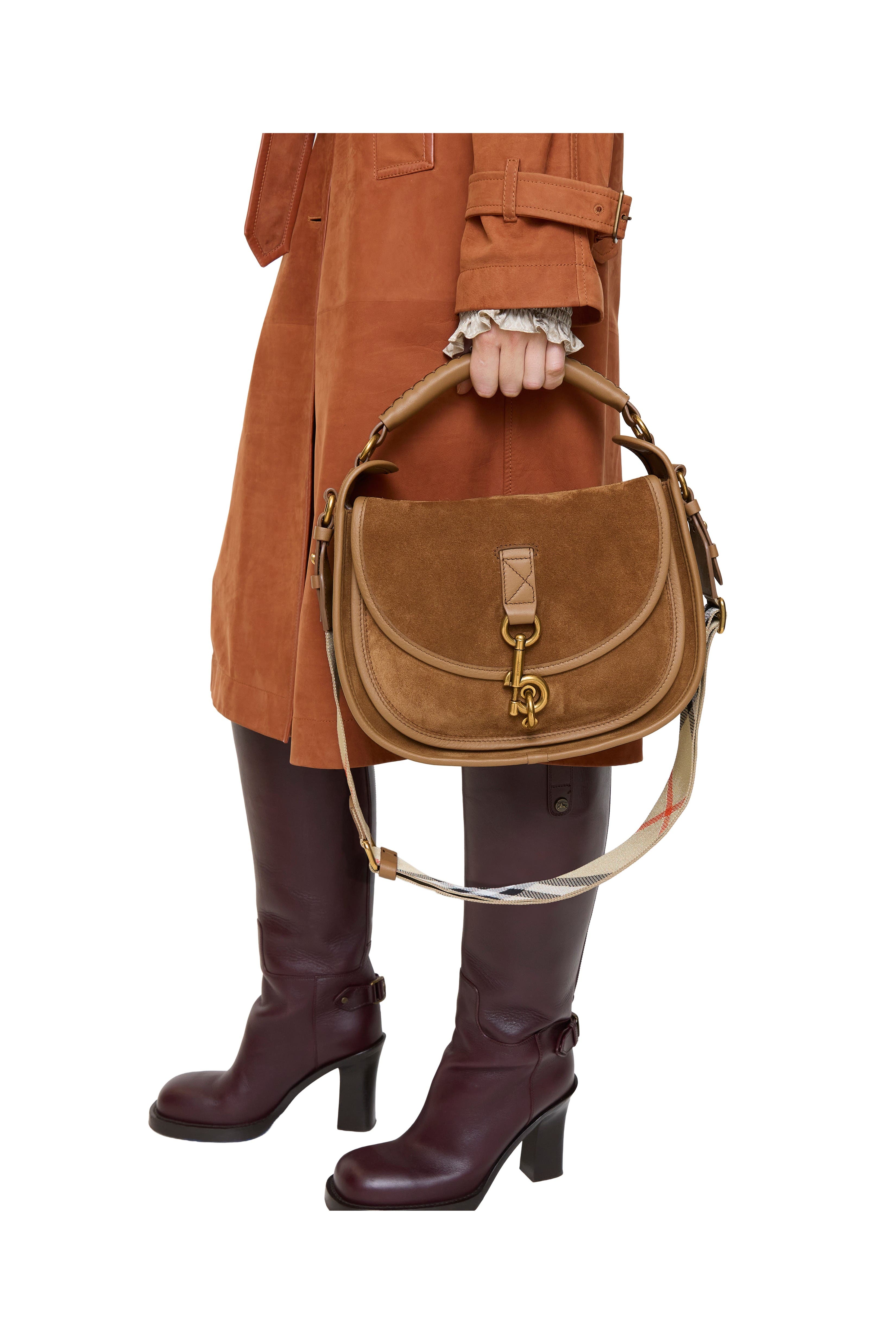 Burberry Small B Clip Messenger Bag, Alternate, color, 