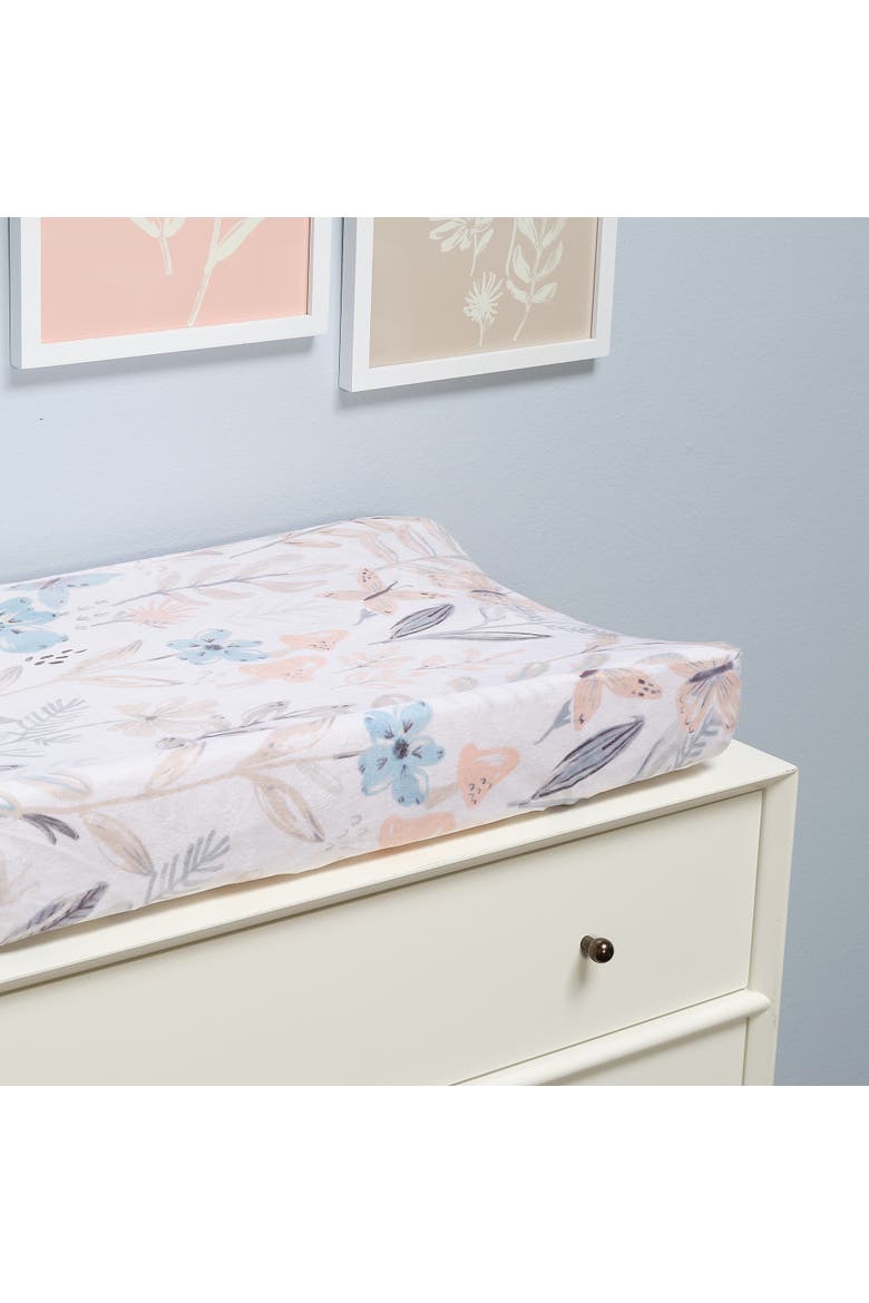 Baby Blooms Watercolor Floral Changing Pad Cover, Alternate, color, Floral