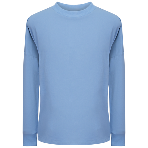 Cotton Boxy Rib Trim Long Sleeve Sweatshirt