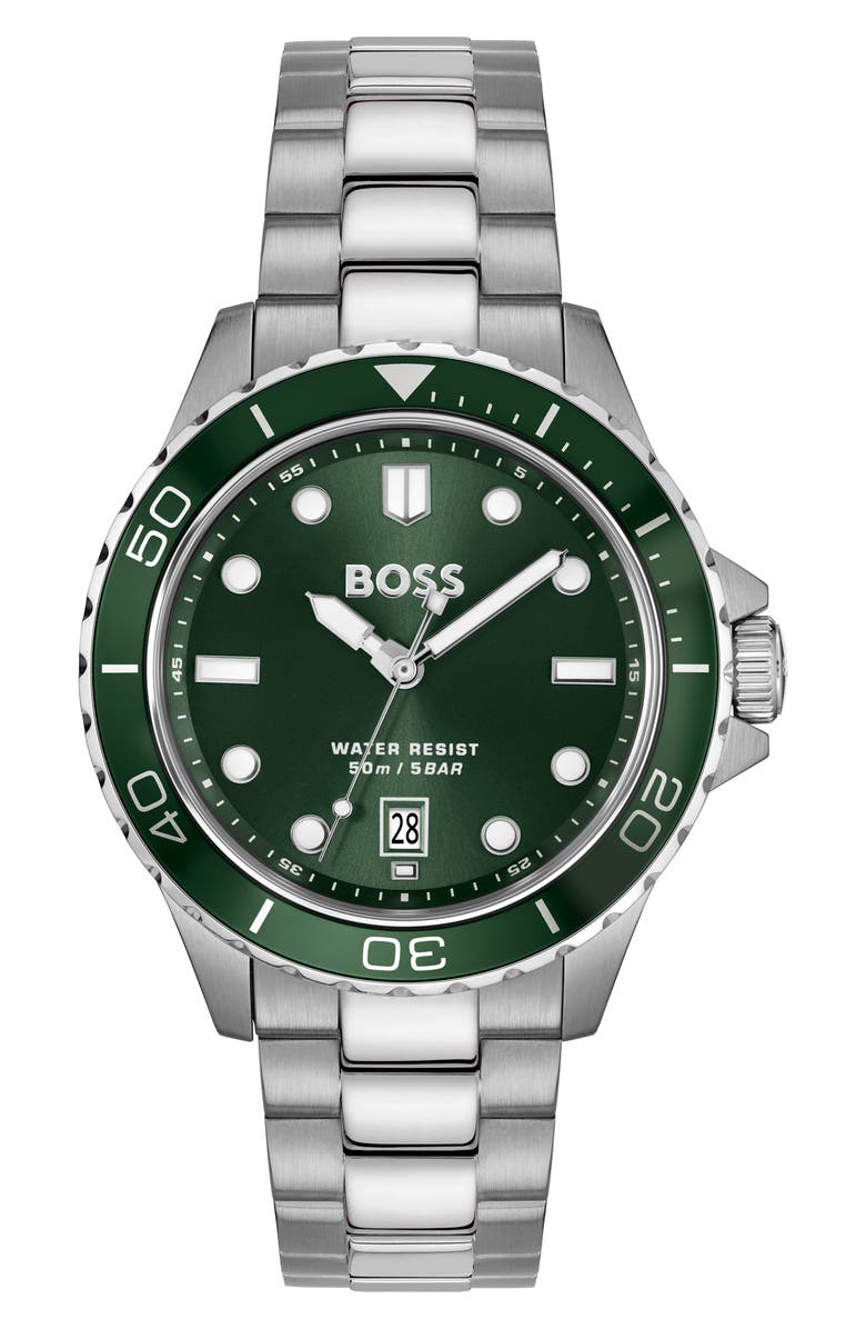 BOSS Troper Sport Watch, 42mm, Main, color, Green
