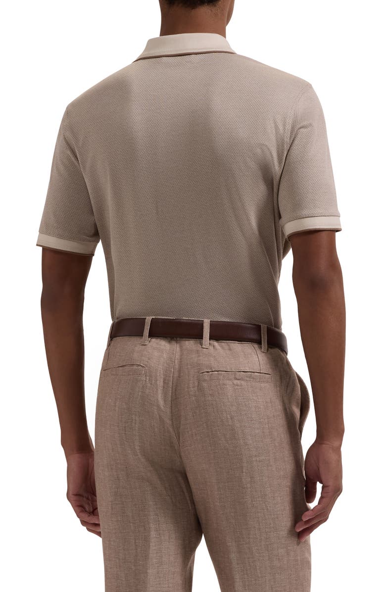 Bugatchi Three Button Cotton Polo, Alternate, color, Almond
