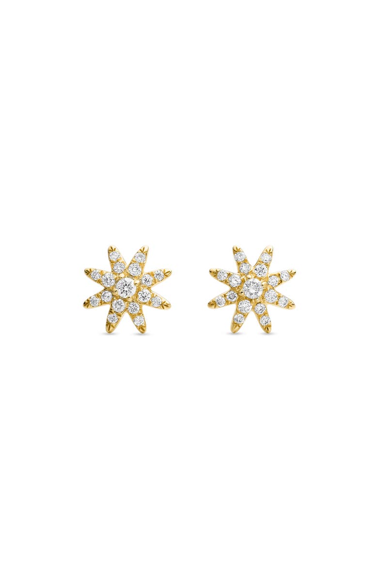 David Yurman Petite Starburst 18K Gold & Pavé Diamond Stud Earrings, Main, color, Diamond/ Yellow Gold