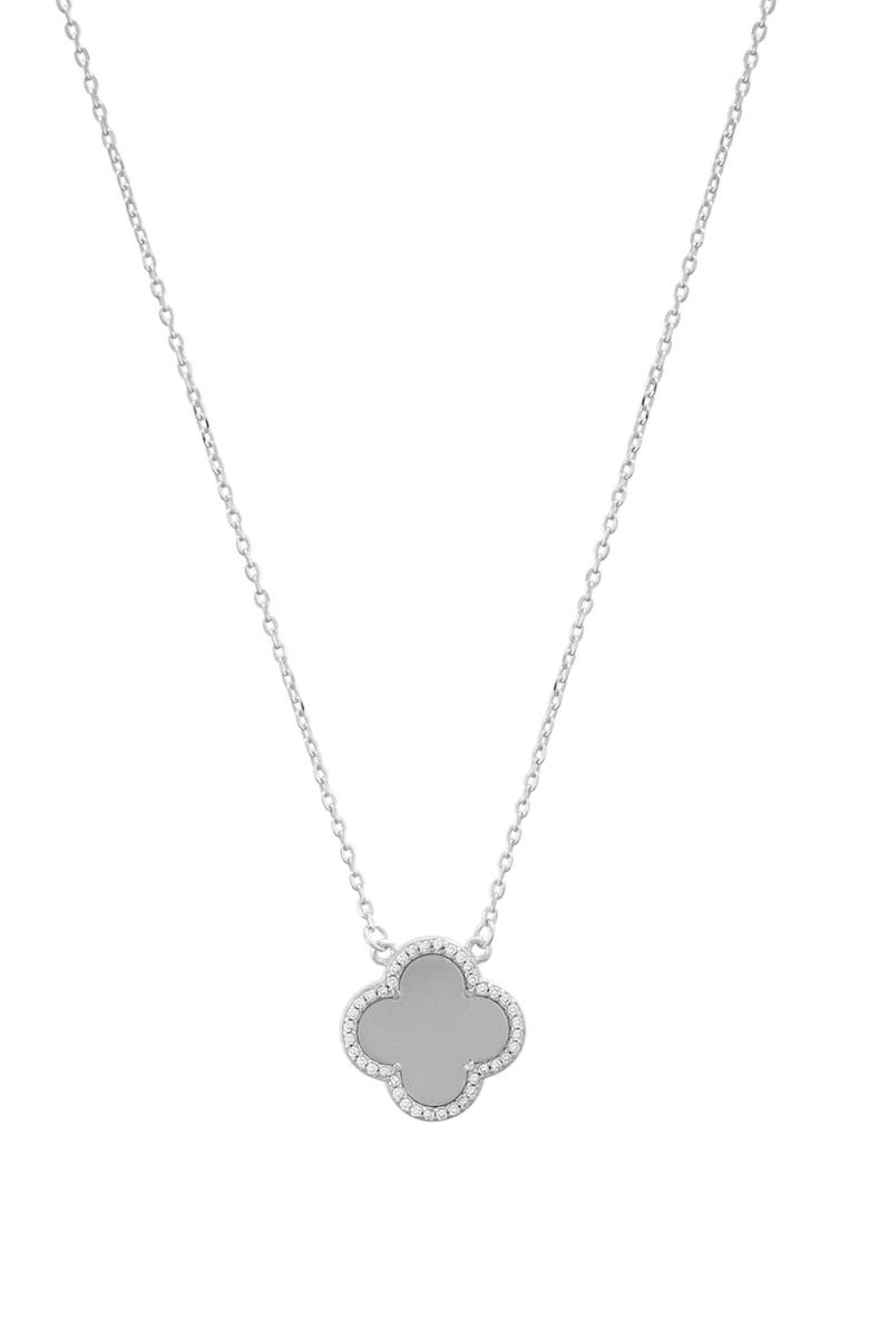 Crystal Halo Clover Pendant Necklace
