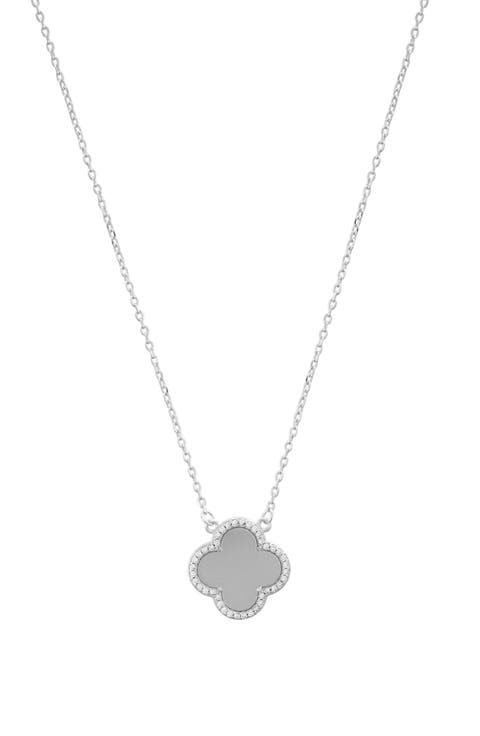Crystal Halo Clover Pendant Necklace