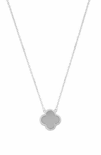 Adornia Crystal Halo Clover Pendant Necklace
