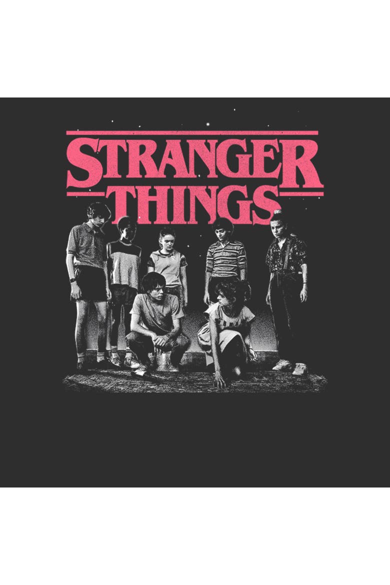 Men's Stranger Things Title Logo Faded  Graphic T-Shirt, Alternate, color, Charcoal