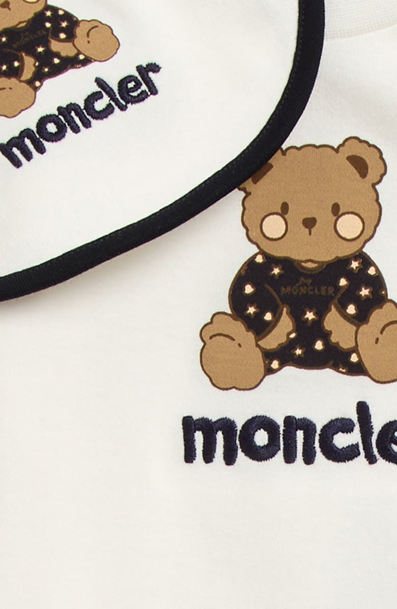 Moncler Cotton Bodysuit 
Bib Set, Alternate, color, White