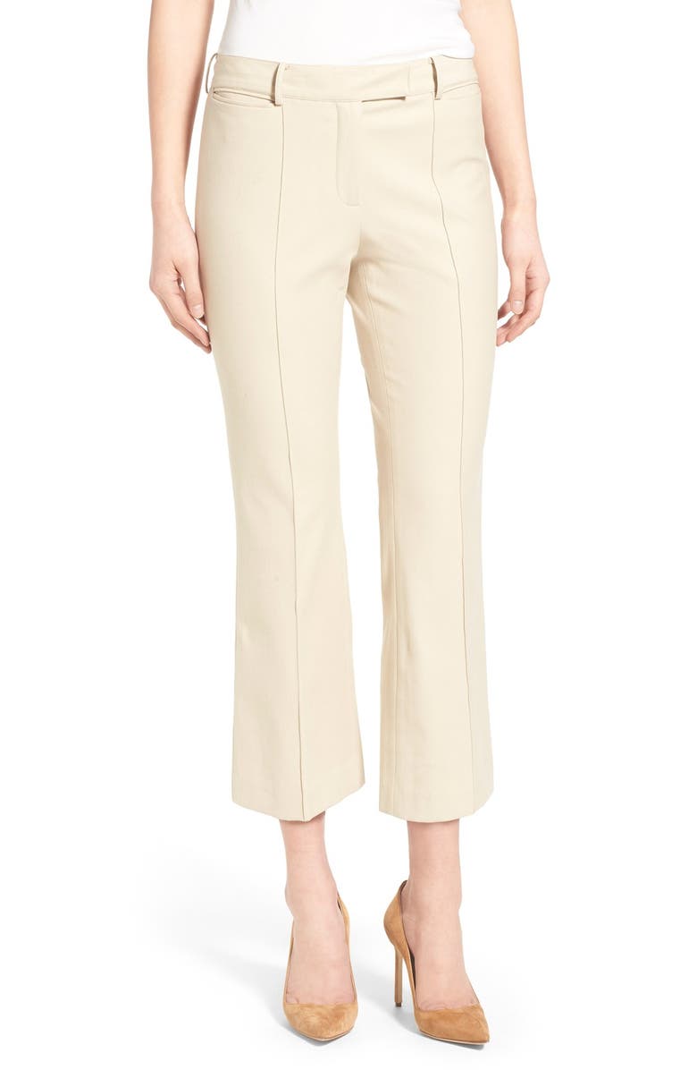 Olivia Palermo + Chelsea28 Ankle Flare Twill Pants, Main, color, 