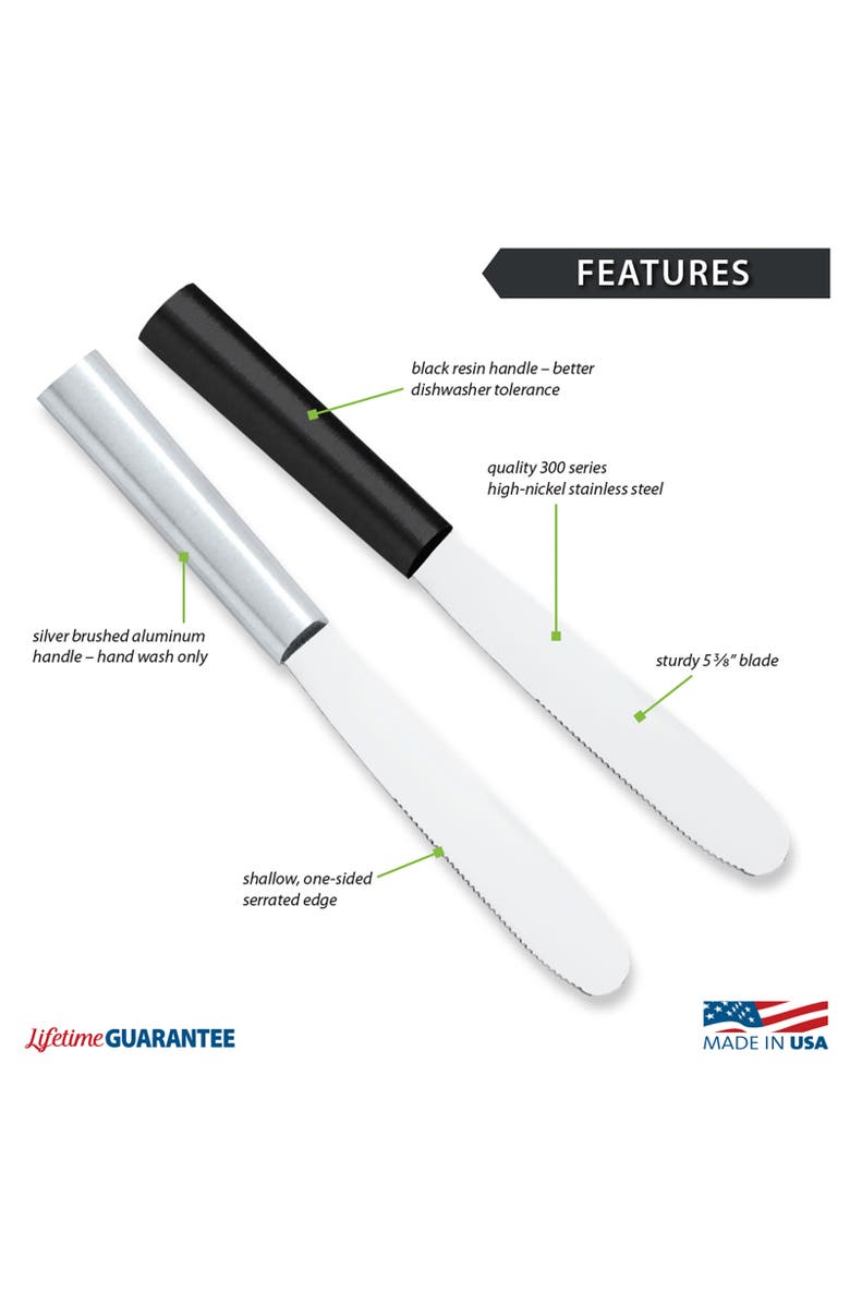 Rada Cutlery 5.375-Inch Super Spreader Stainless Hollow Ground Blade, Alternate, color, Black