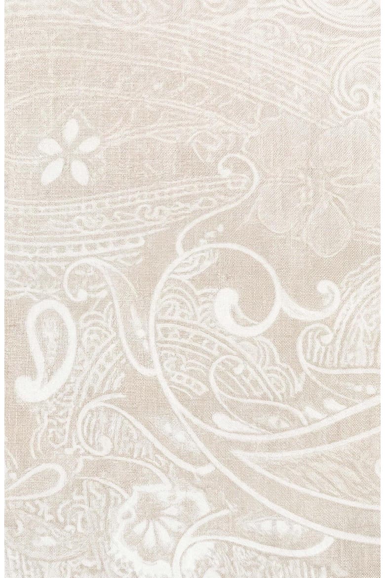 Paisley Explosion Womens Relaxed Linen Printed Shirt, Alternate, color, PAISLEY EXPLOSION IVORY