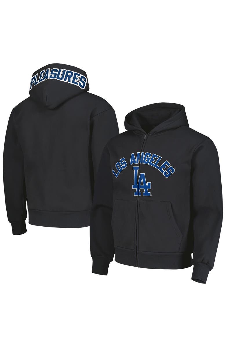 PLEASURES Men's PLEASURES Black Los Angeles Dodgers Opening Day Full-Zip Hoodie, Main, color, 