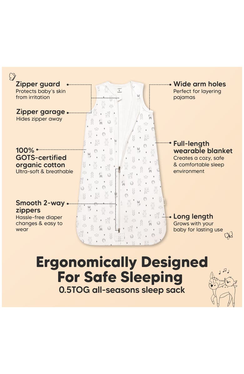 KeaBabies 2-Pack Snooze Sleep Sacks, Alternate, color, Woodland