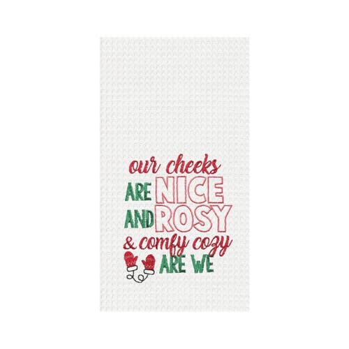 C & F Home C&f Home Nice Rose & Cozy Embroidered Waffle Weave Kitchen Towel In Multi