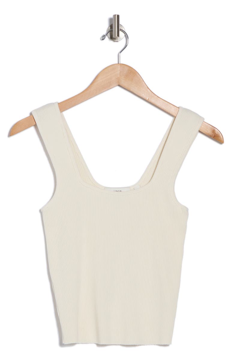 Vince Sweetheart Neck Ribbed Crop Tank, Alternate, color, Off White