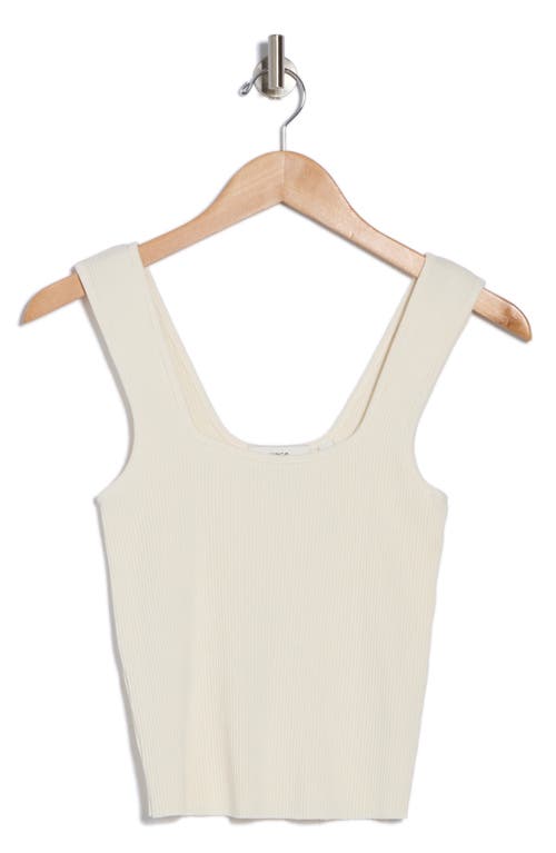Vince Sweetheart Neck Ribbed Crop Tank In Off White