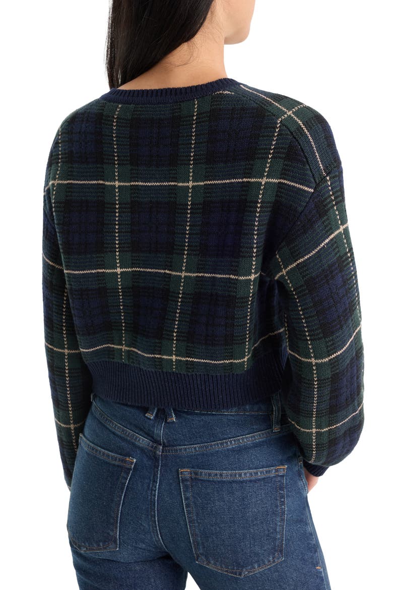 Plaid Jacquard Cardigan, Alternate, color, FOREST PLAID