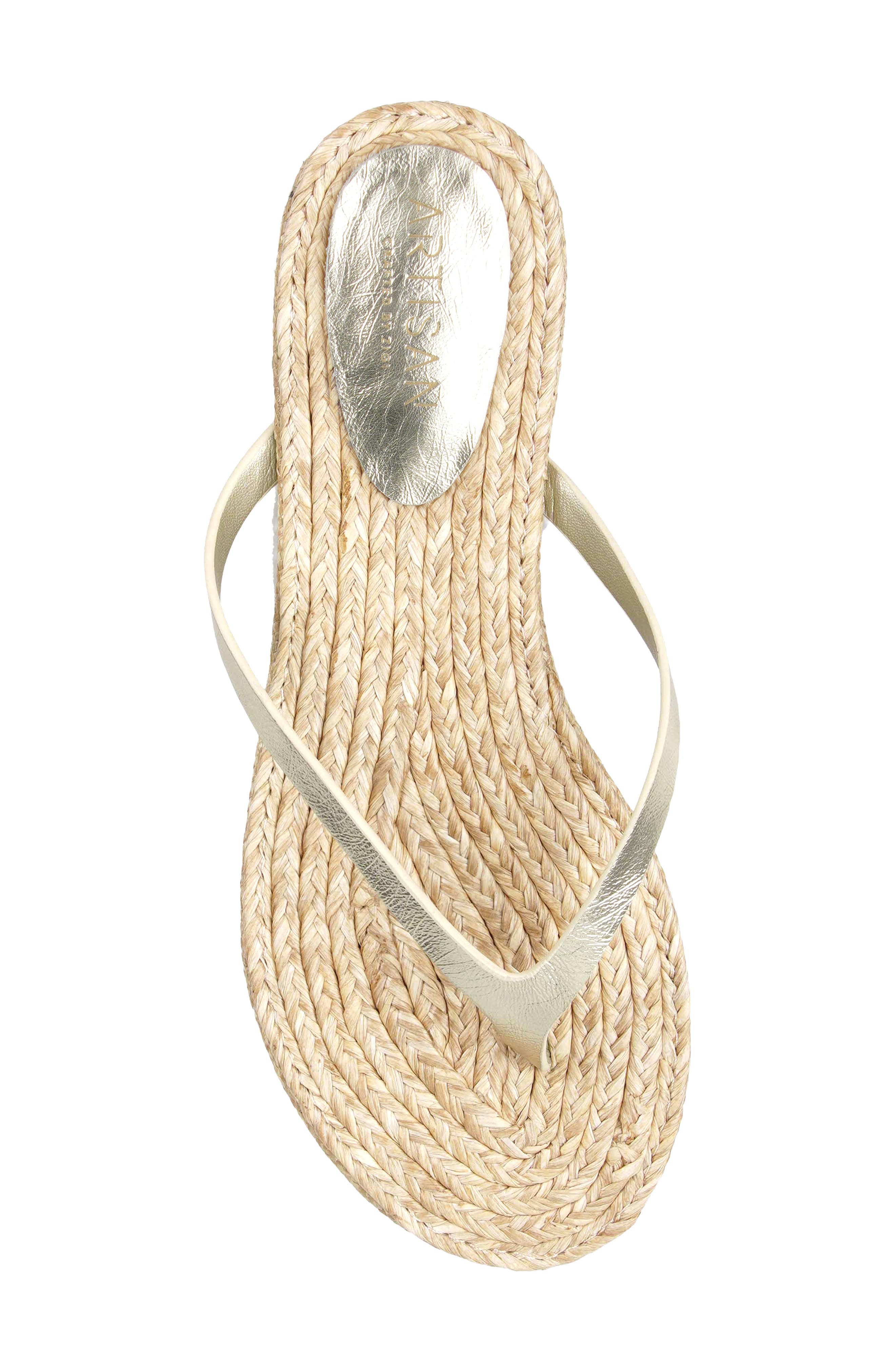Esterr Leather Flip Flop, Alternate, color, GOLD LEATHER