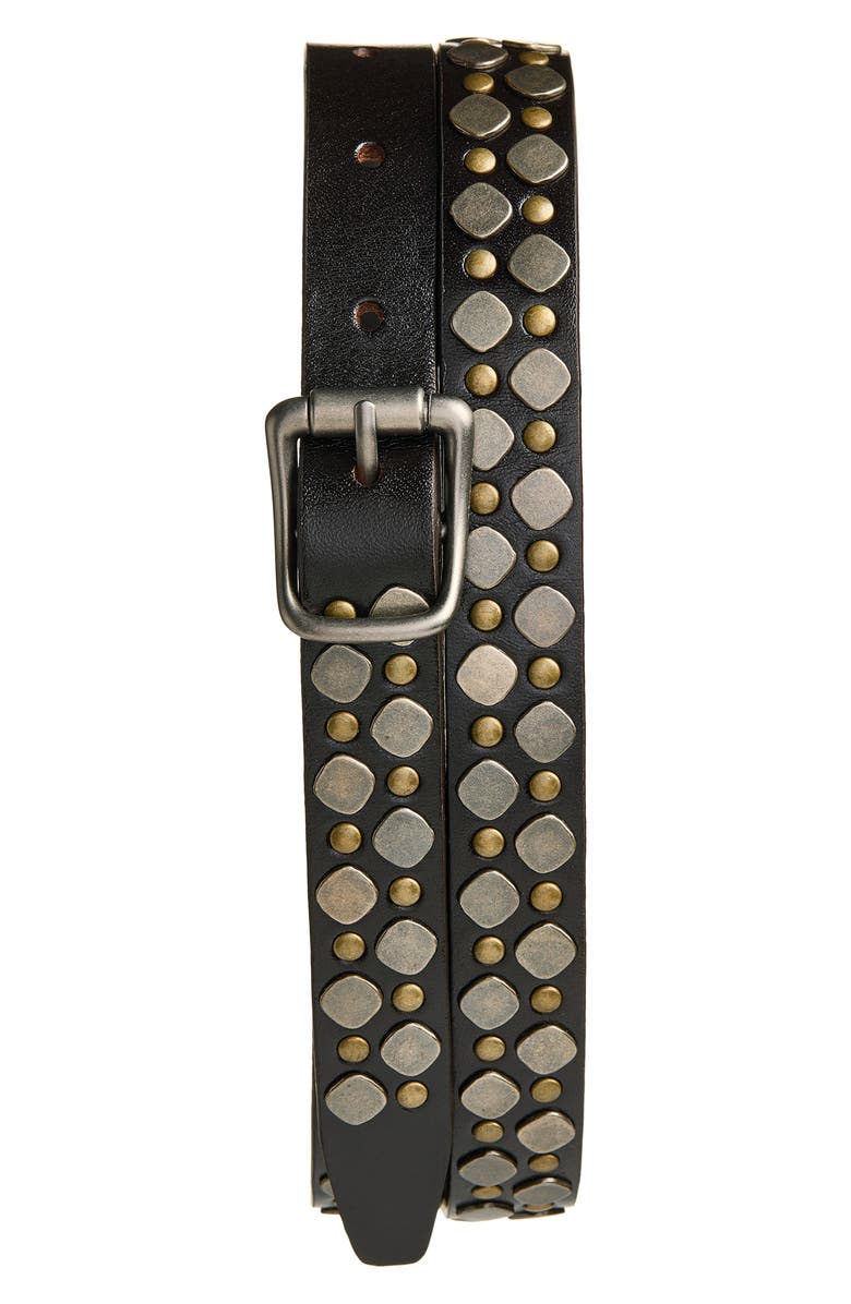 Lemaire Rio Studded Belt, Main, color, Dark Brown