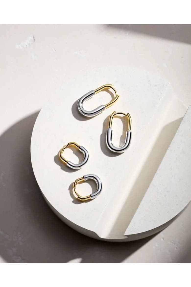 Gold & Silver Aurora U-Hoop Huggie, Alternate, color, Gold