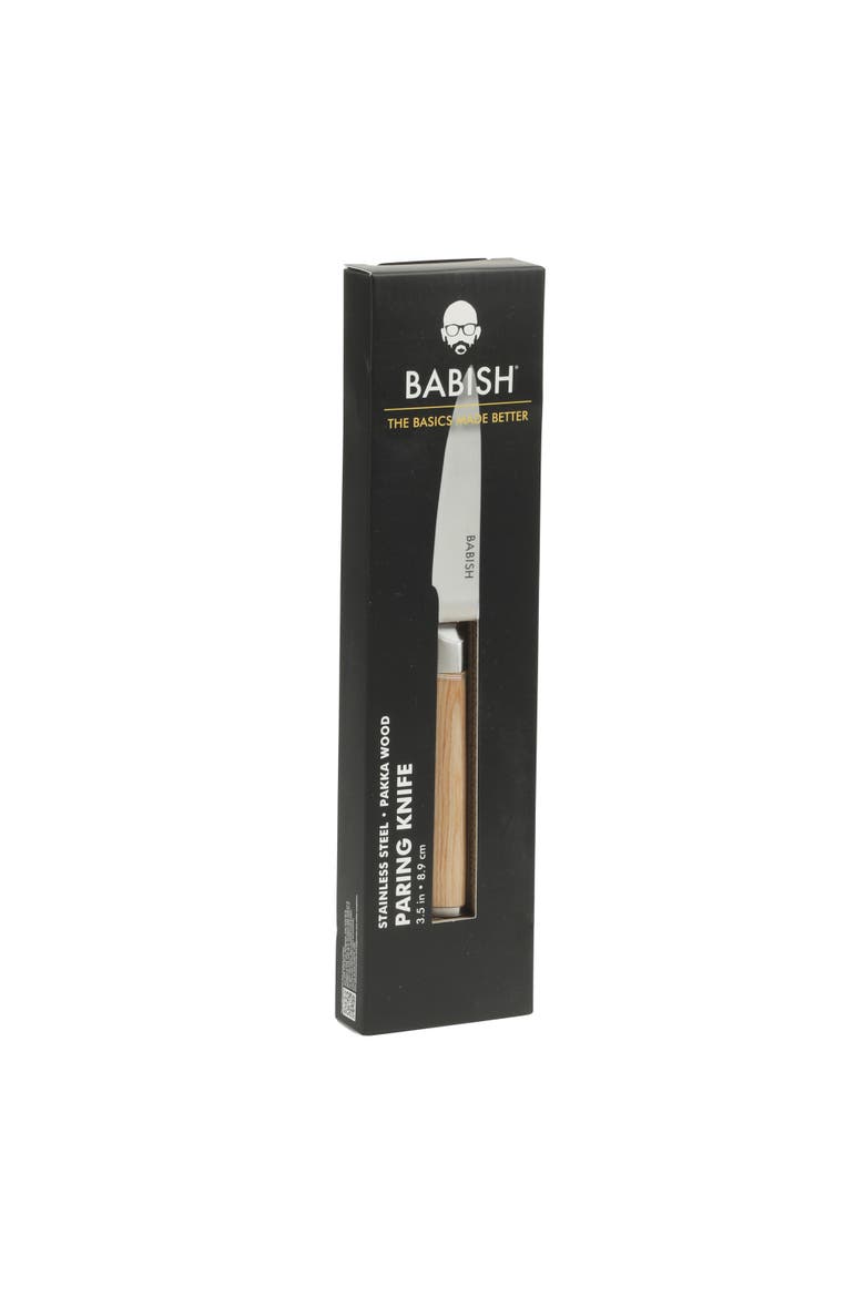 German 1.4116 Stainless Steel Paring Knife with Pakka Wood Handle, Alternate, color, Natural