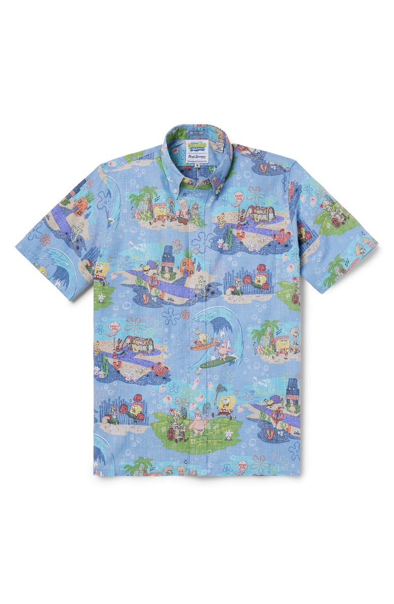 Reyn Spooner Spongebob Aloha Classic Fit Short Sleeve Button-Down Shirt, Main, color, 