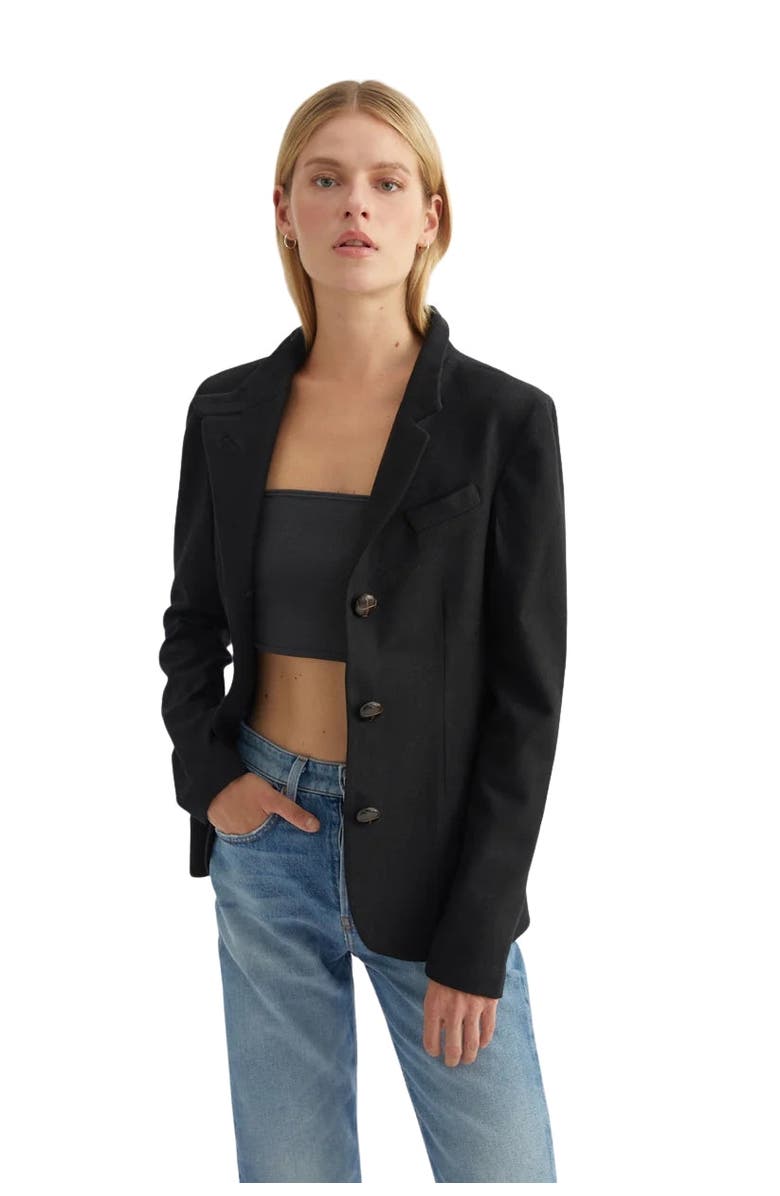 Labeca London 3 Button Wool Blazer, Main, color, Black