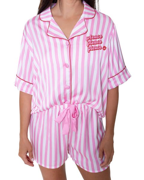 Please Please Please Silky Short Sleeve Shorts Set