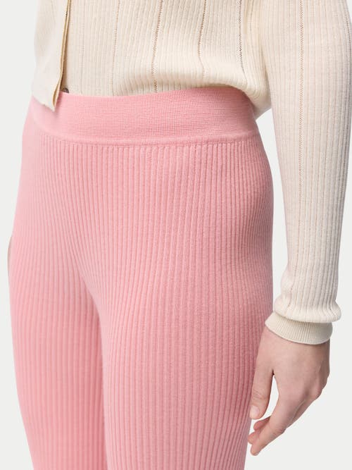 Gobi Mongolian Cashmere Rib-knit Cashmere Silk Pants In Pink Icing