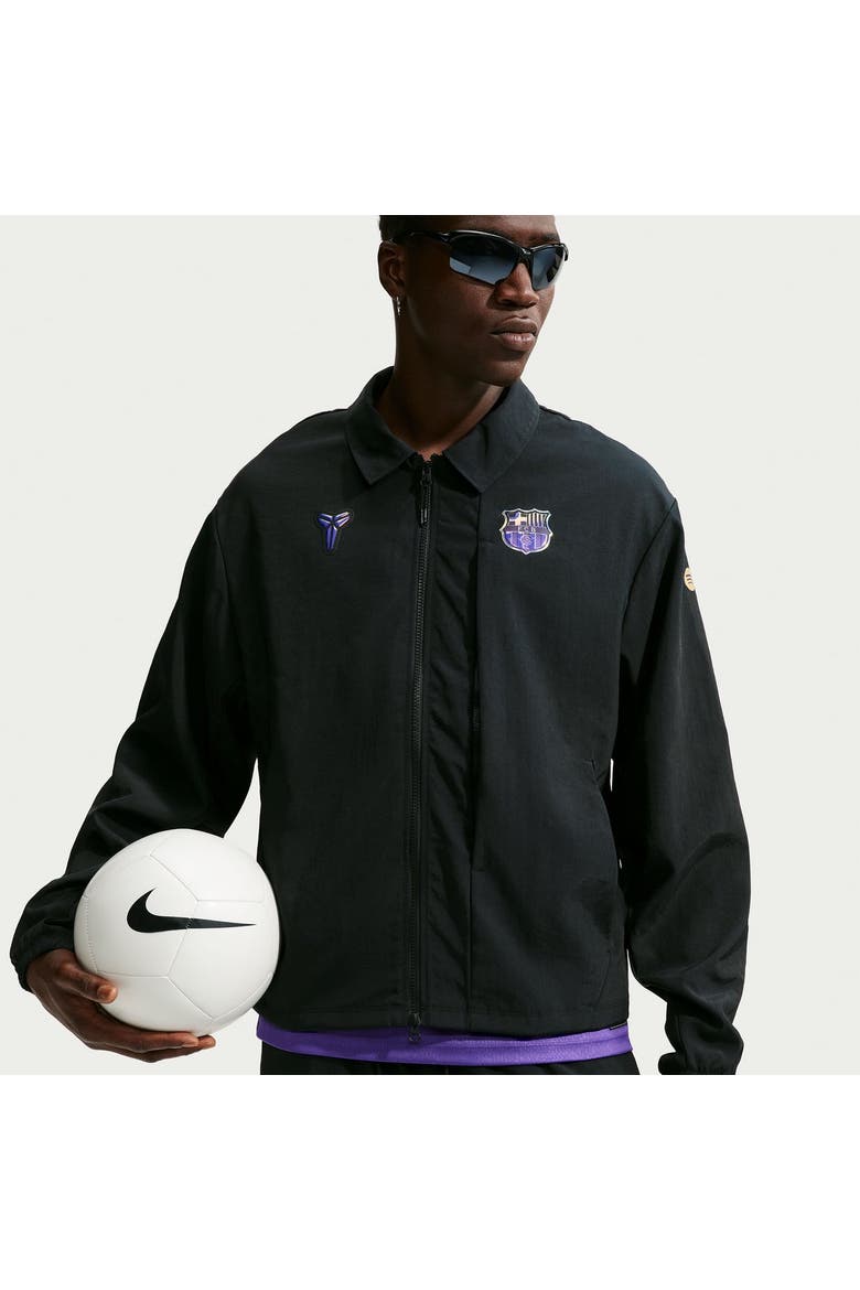 Men's Nike  Black Barcelona 2026/27 Away Woven Full-Zip Jacket, Alternate, color, Black