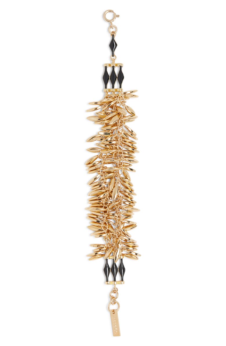 Isabel Marant Fringe Charm Bracelet, Alternate, color, Black