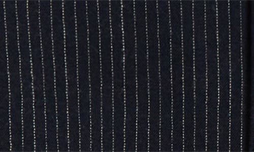 Shop Amiri Hollywood Pinstripe Wool Varsity Jacket In Midnight Blue