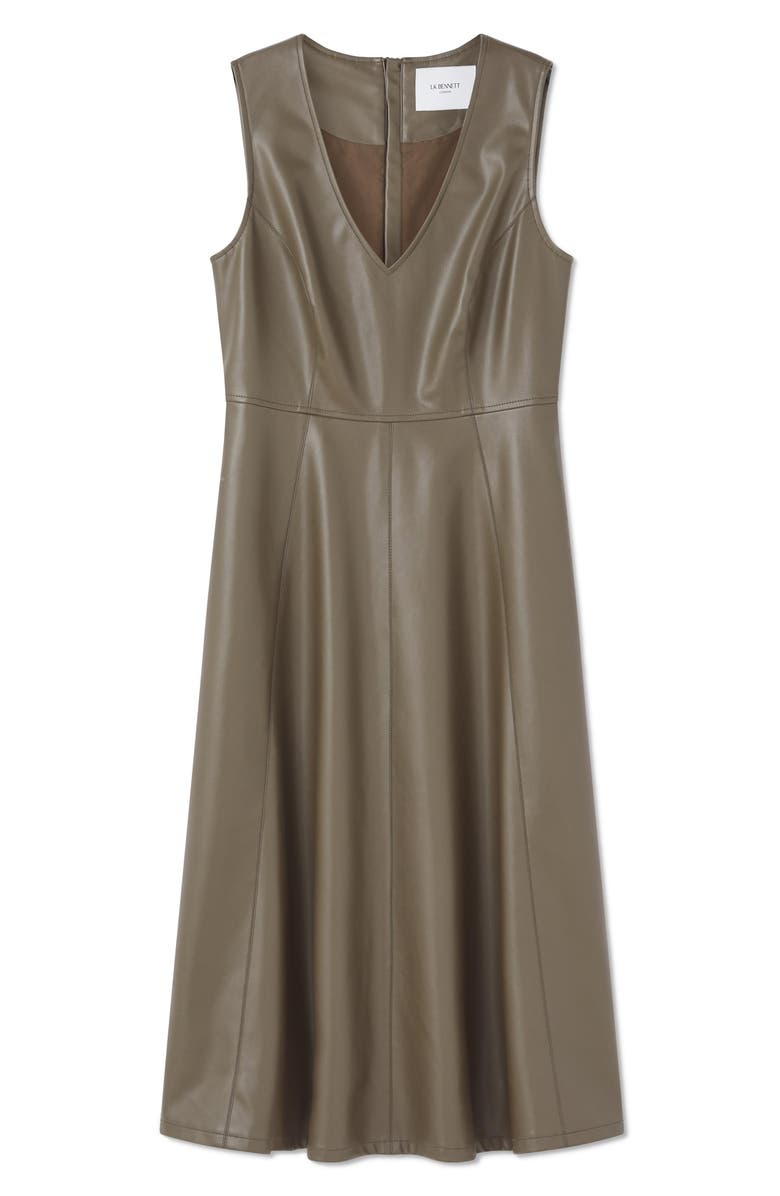 LK Bennett Laurie Faux Leather Pinafore Dress, Alternate, color, 