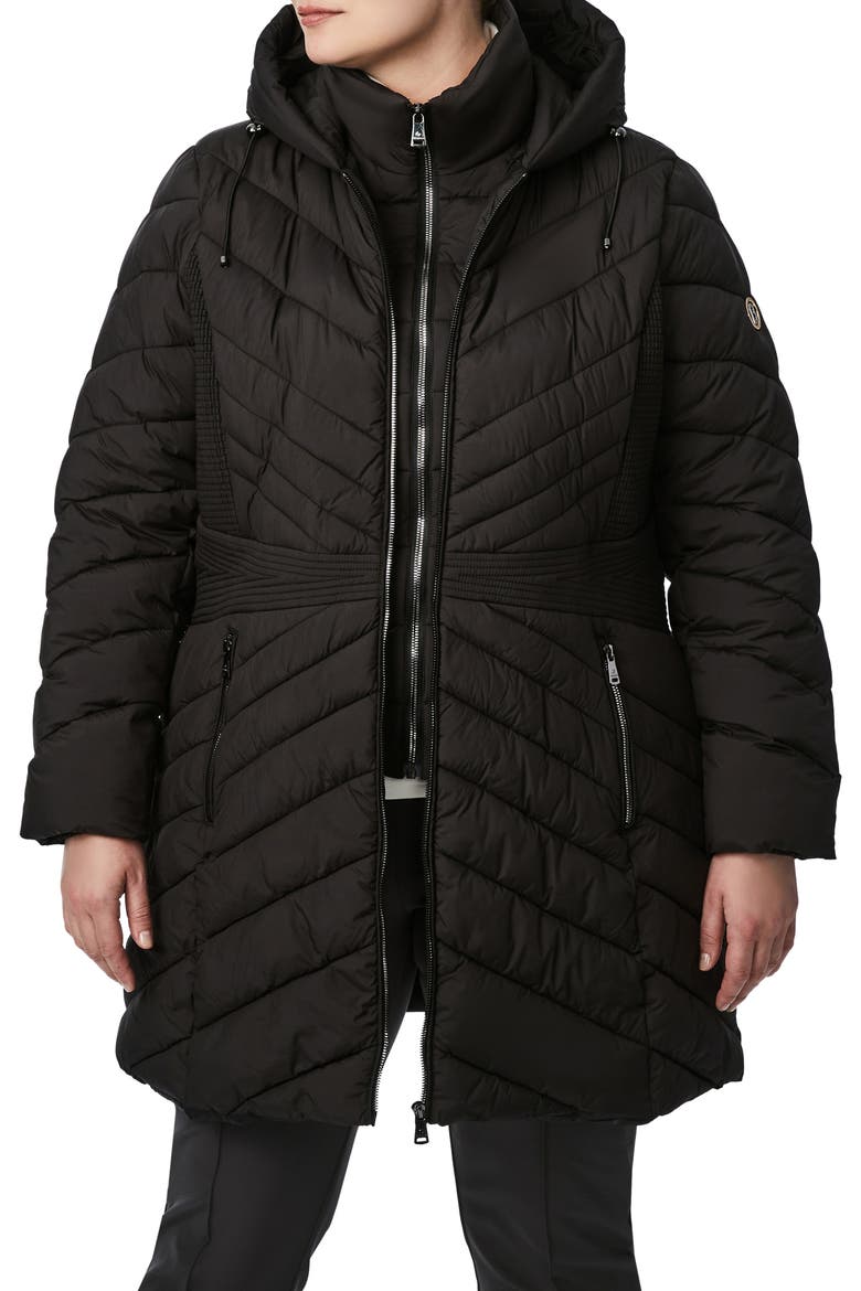 Softy Glam EcoPlume™ Packable Puffer Coat, Main, color, BLACK