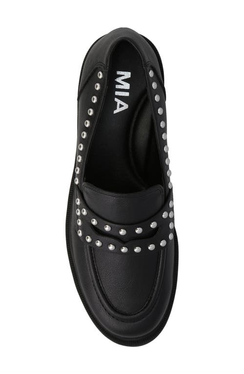 Mia Yoani Platform Stud Loafer In Black